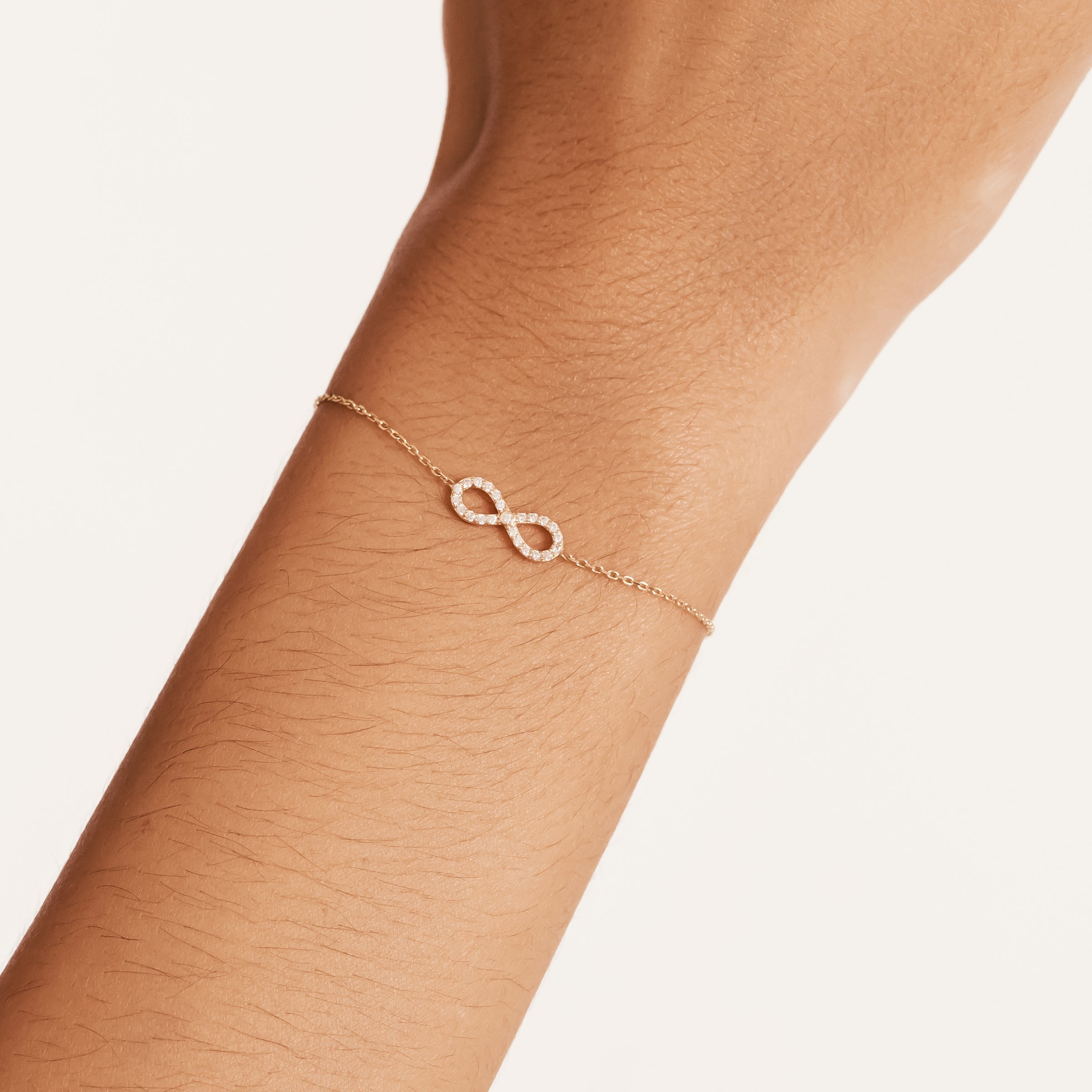 Infinity CZ Accent Bracelet in 14K Gold