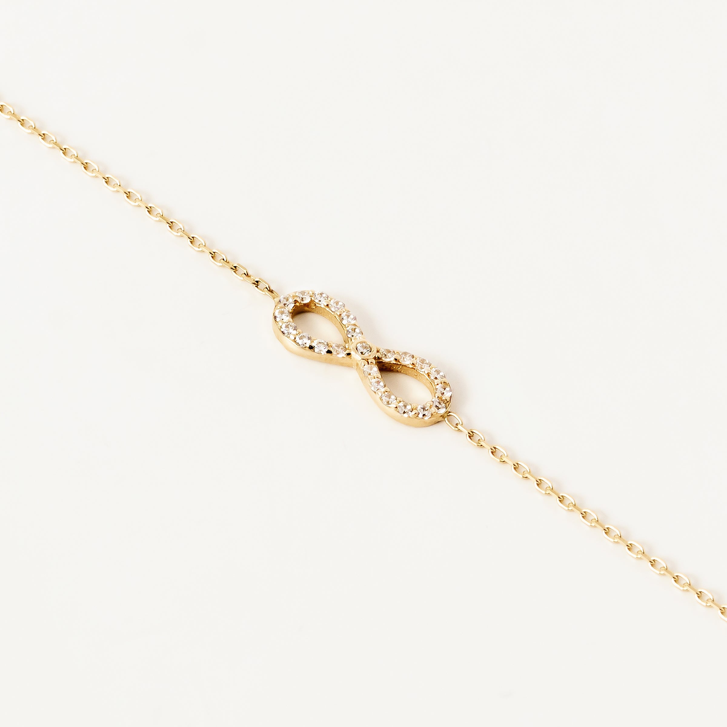 Infinity CZ Accent Bracelet in 14K Gold