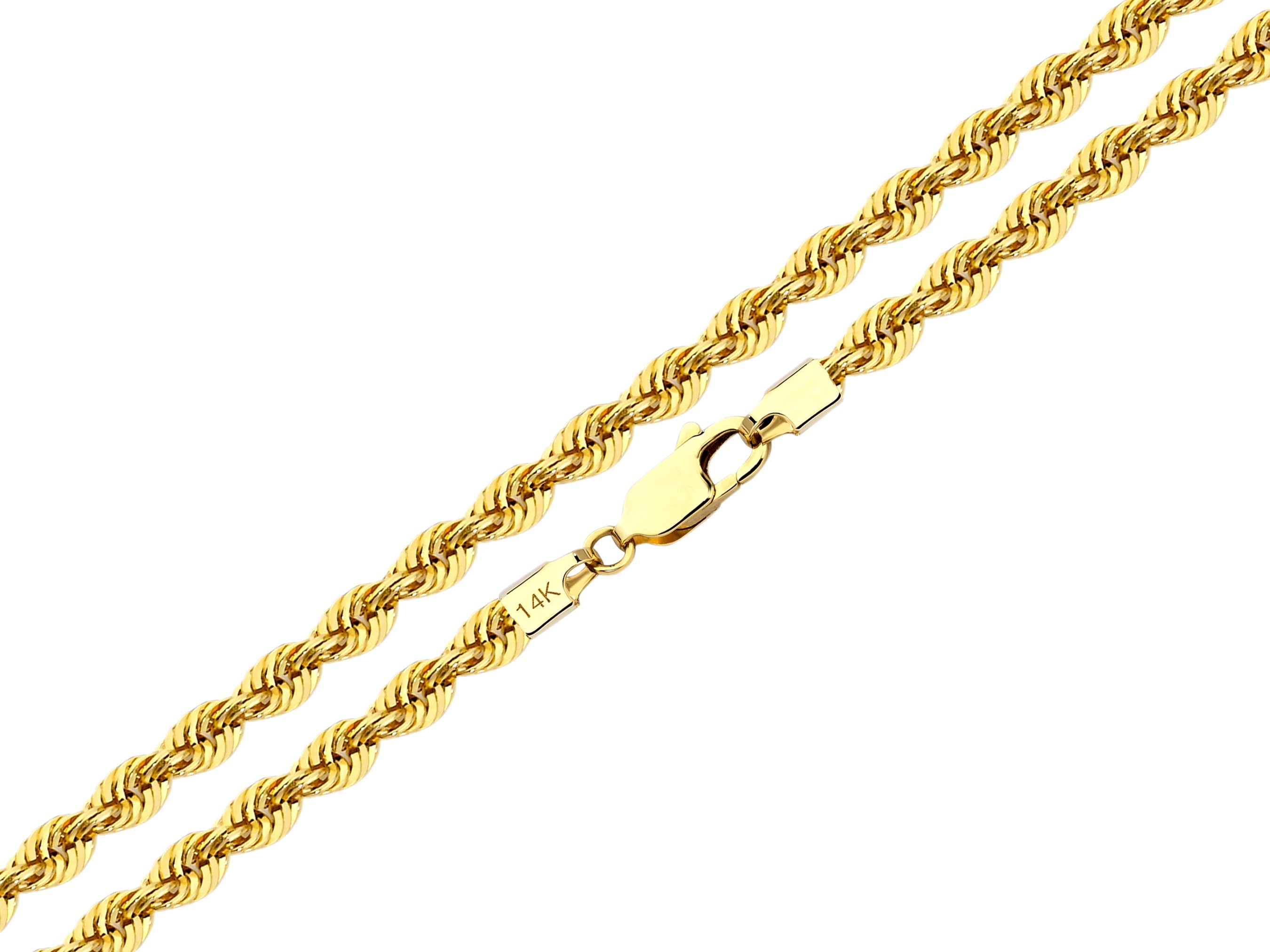 Gold Rope Chain Necklace - 2.25mm | Elegant Gold Jewelry for Men & Women