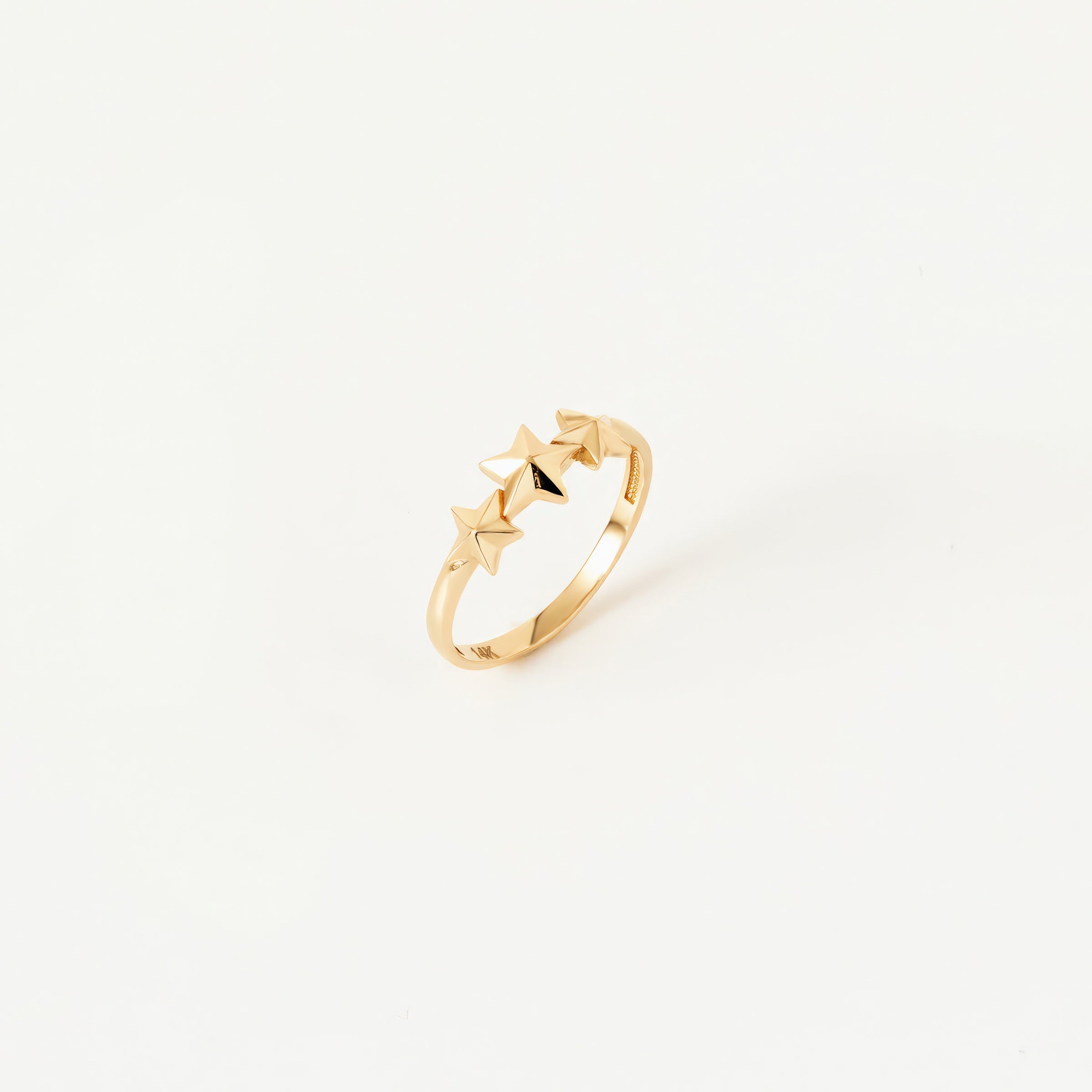 Celestial Star Pattern 14K Gold Ring