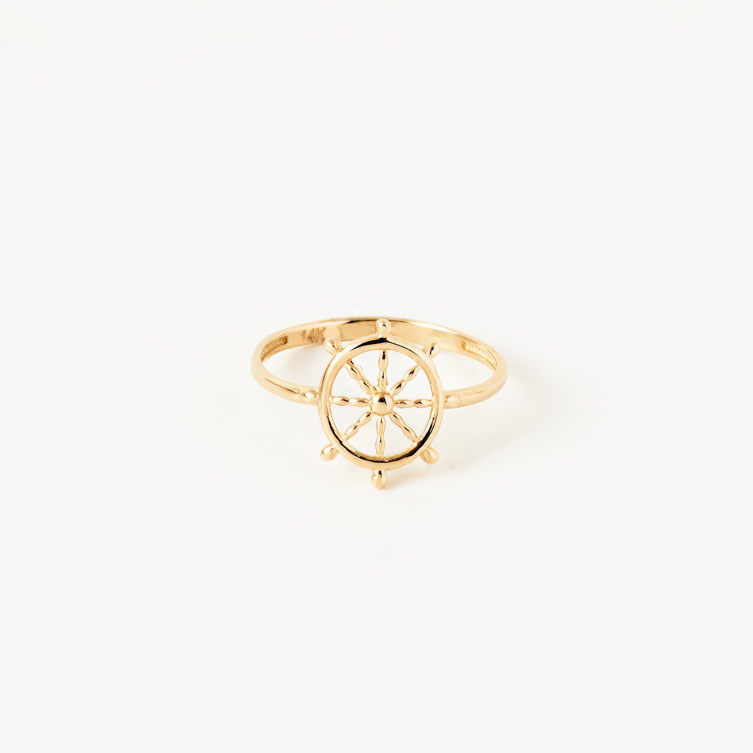 Helm-Inspired Design Ring in 14K Gold