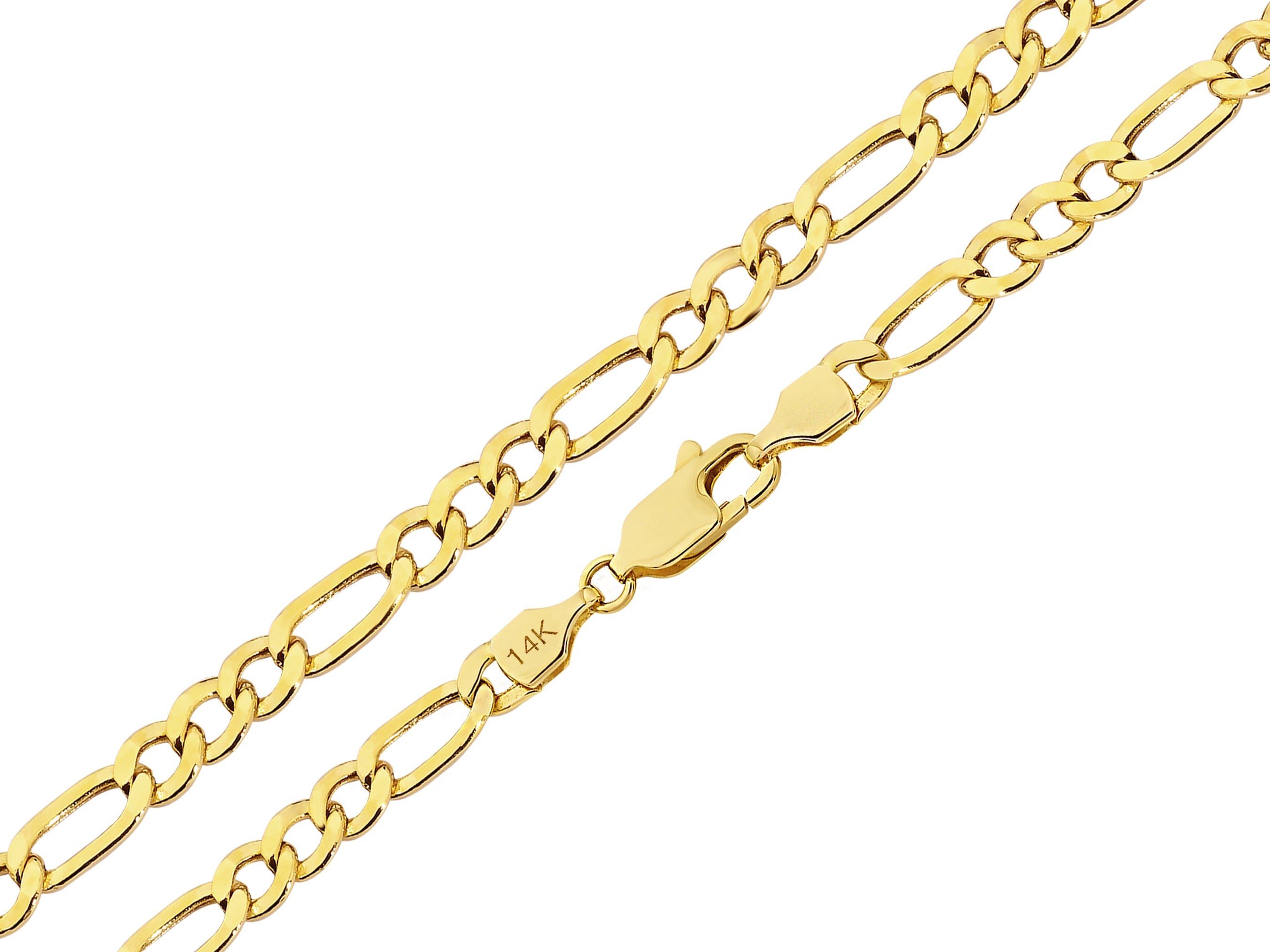 14K Gold Figaro Chain Necklace - 4.30mm | Bold & Elegant Gold Jewelry