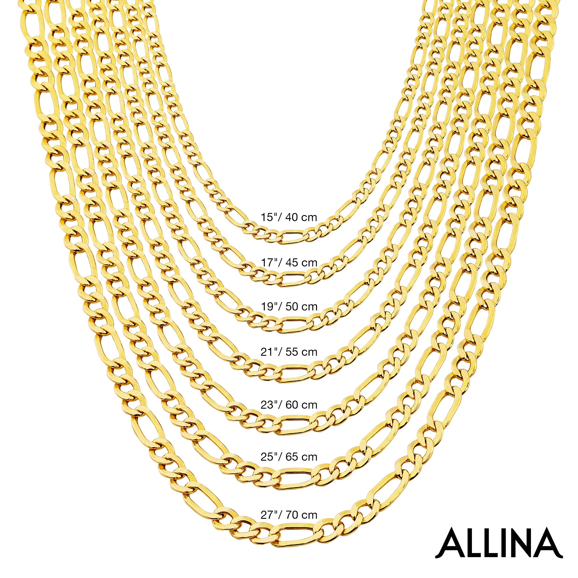 14K Gold Figaro Chain Necklace - 4.30mm | Bold & Elegant Gold Jewelry